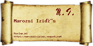 Marozsi Iziás névjegykártya